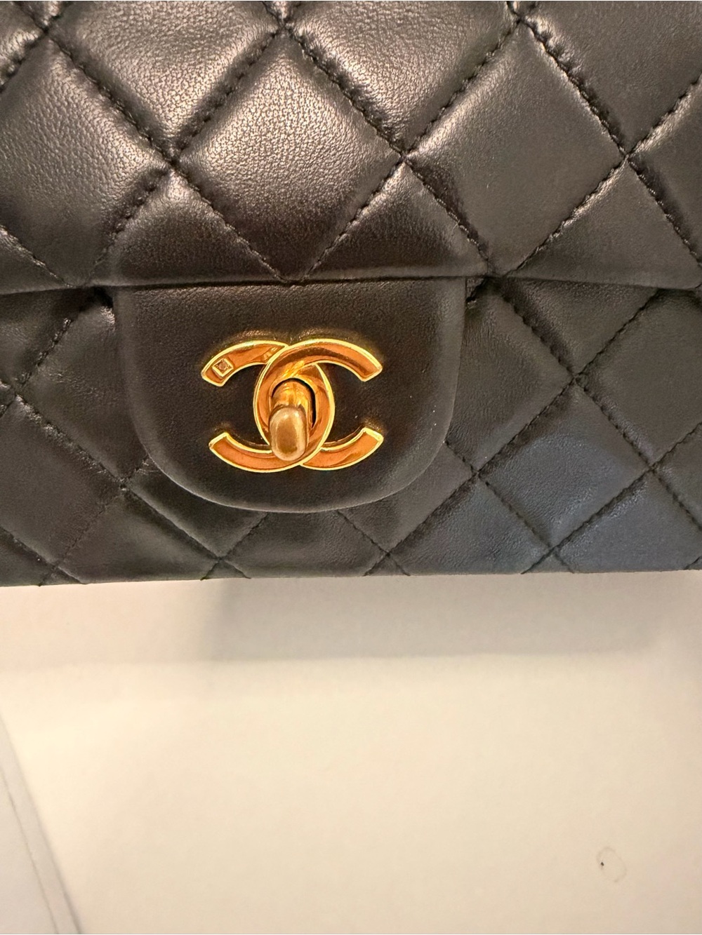CHANEL Black Quilted Lambskin Shoulder Bag with Gold Hardware - Picture 6 of 12